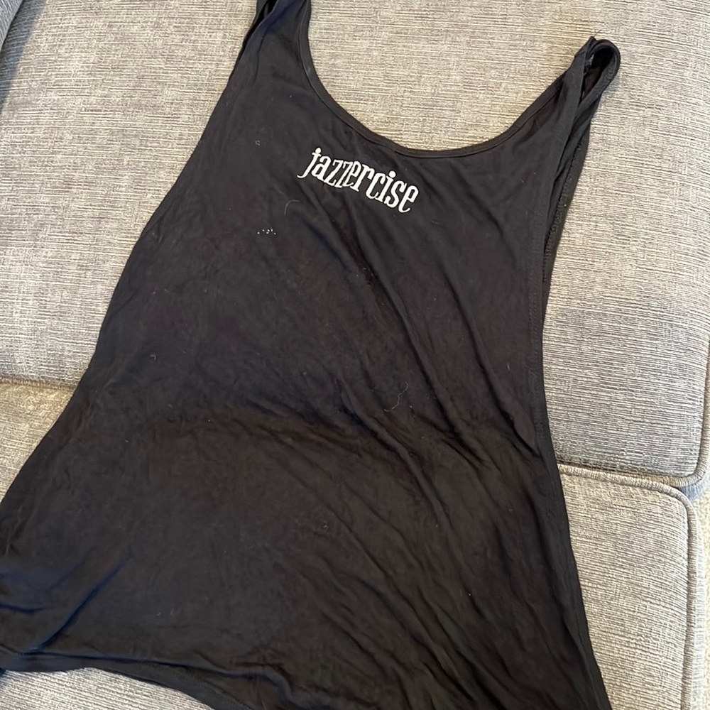 Black with white Jazzercise letters tunic